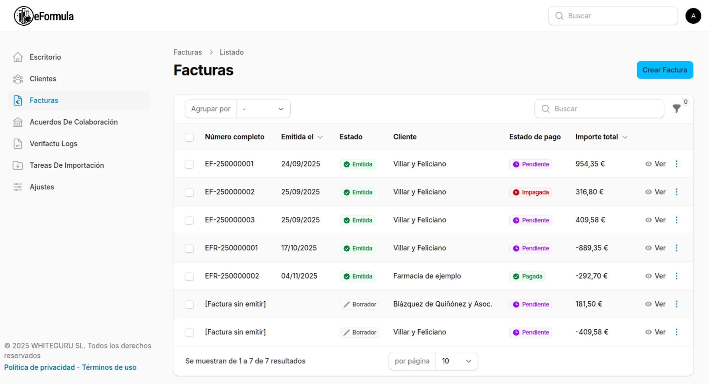 Facturación eFormula Screenshot